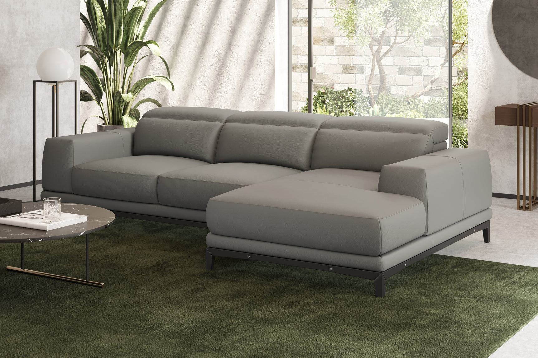 Valletta Leather Sectional Sofa