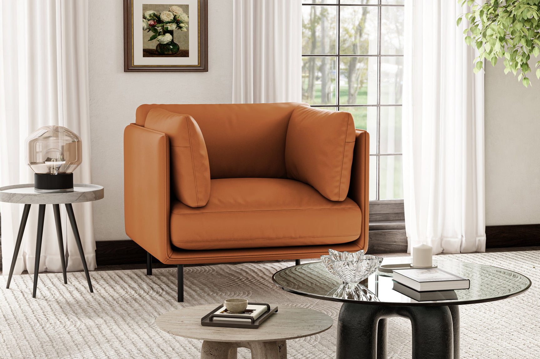 Chloe Leather Accent Chair
