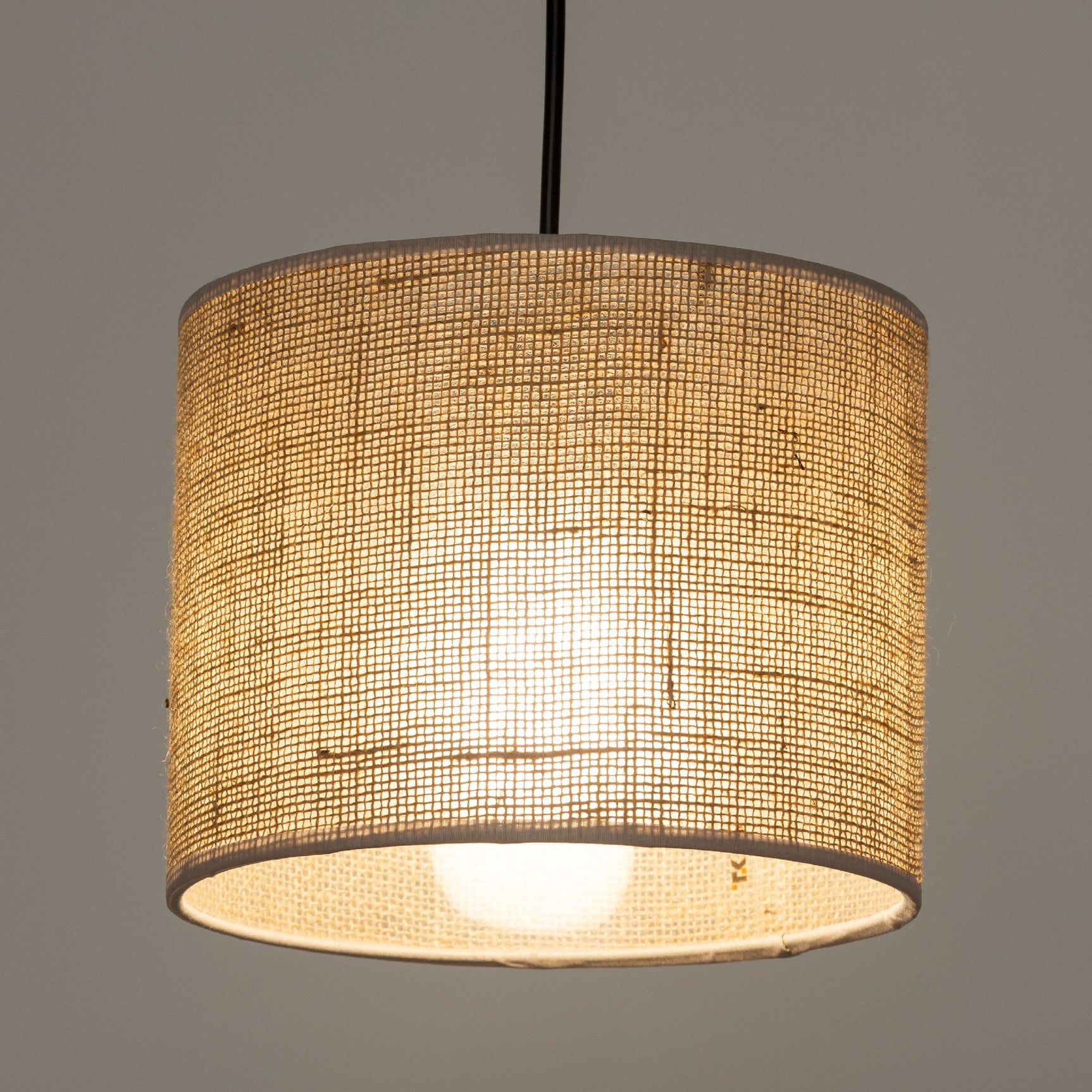 Jute Natural Fiber Scandinavian Pendant Ceiling Light for Kitchen Island, Dining Room & Warm Interior Lighting