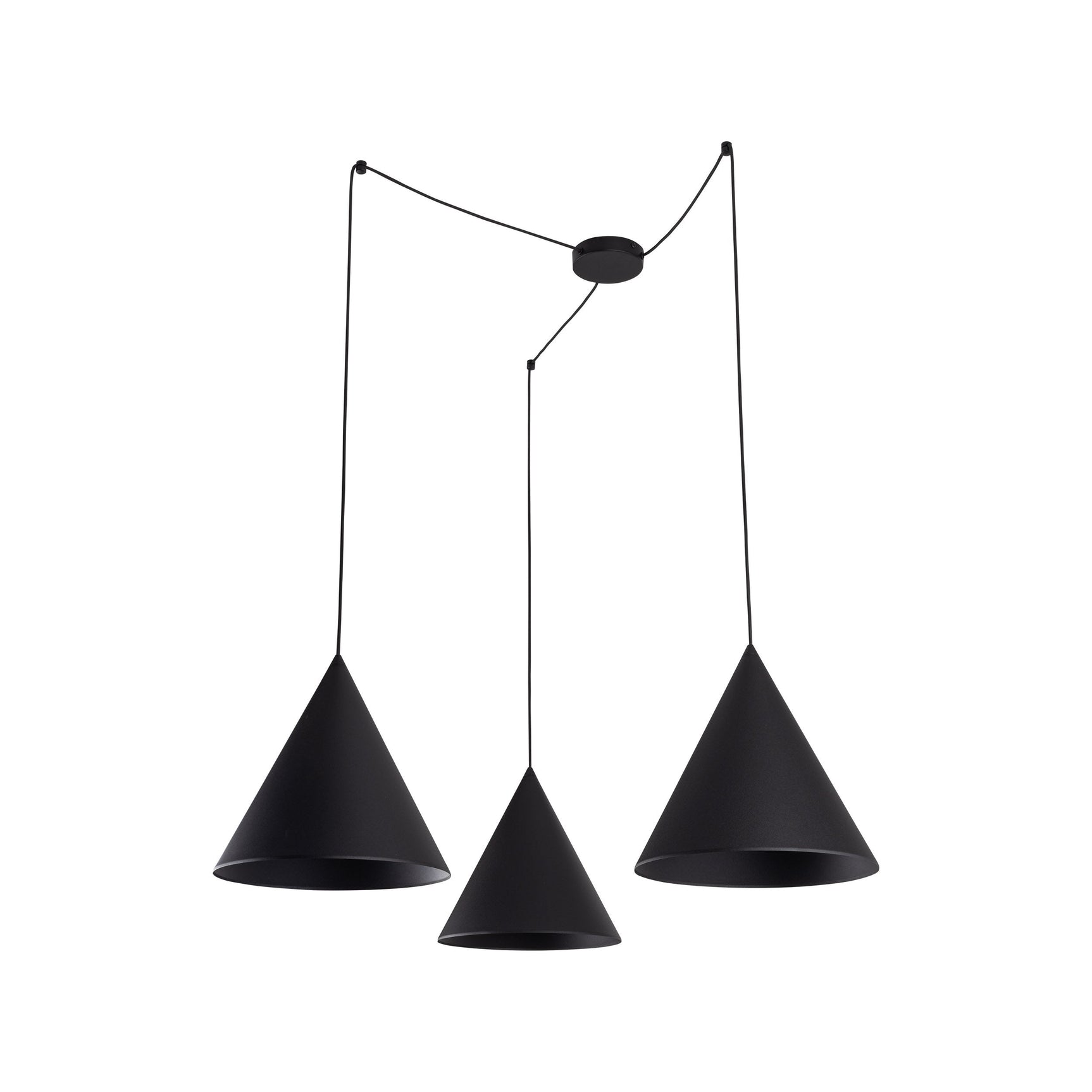 CONO Black Modern Minimalist Suspension Pendant Ceiling Light Fixture for Kitchen Island, Dining Room & Living Room (3-Light)