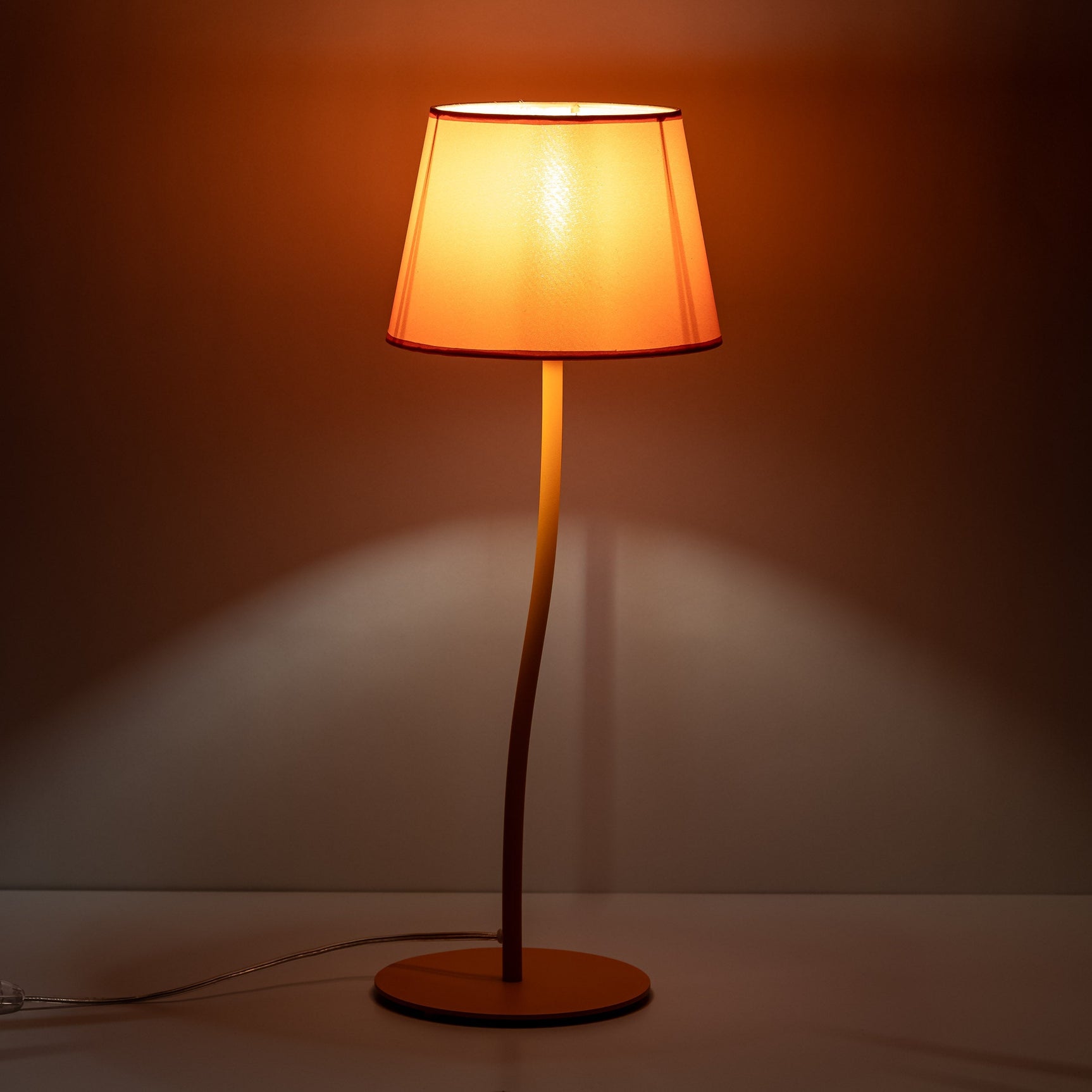 NICOLA Orange Mid-Century Modern Night Lamp for Bedroom, Living Room & Office – Retro Accent Lighting