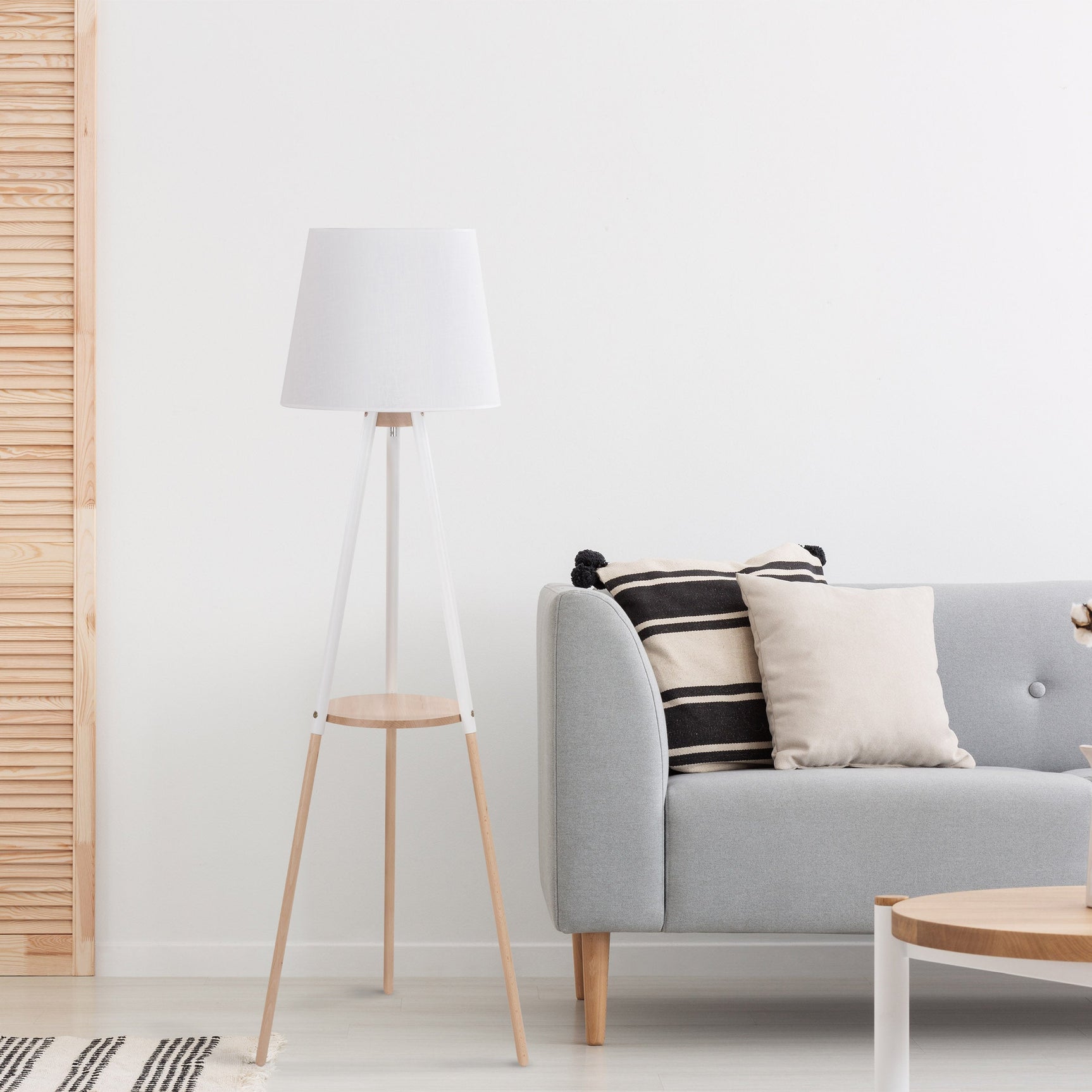 VAIO White Tray Table Floor Lamp
