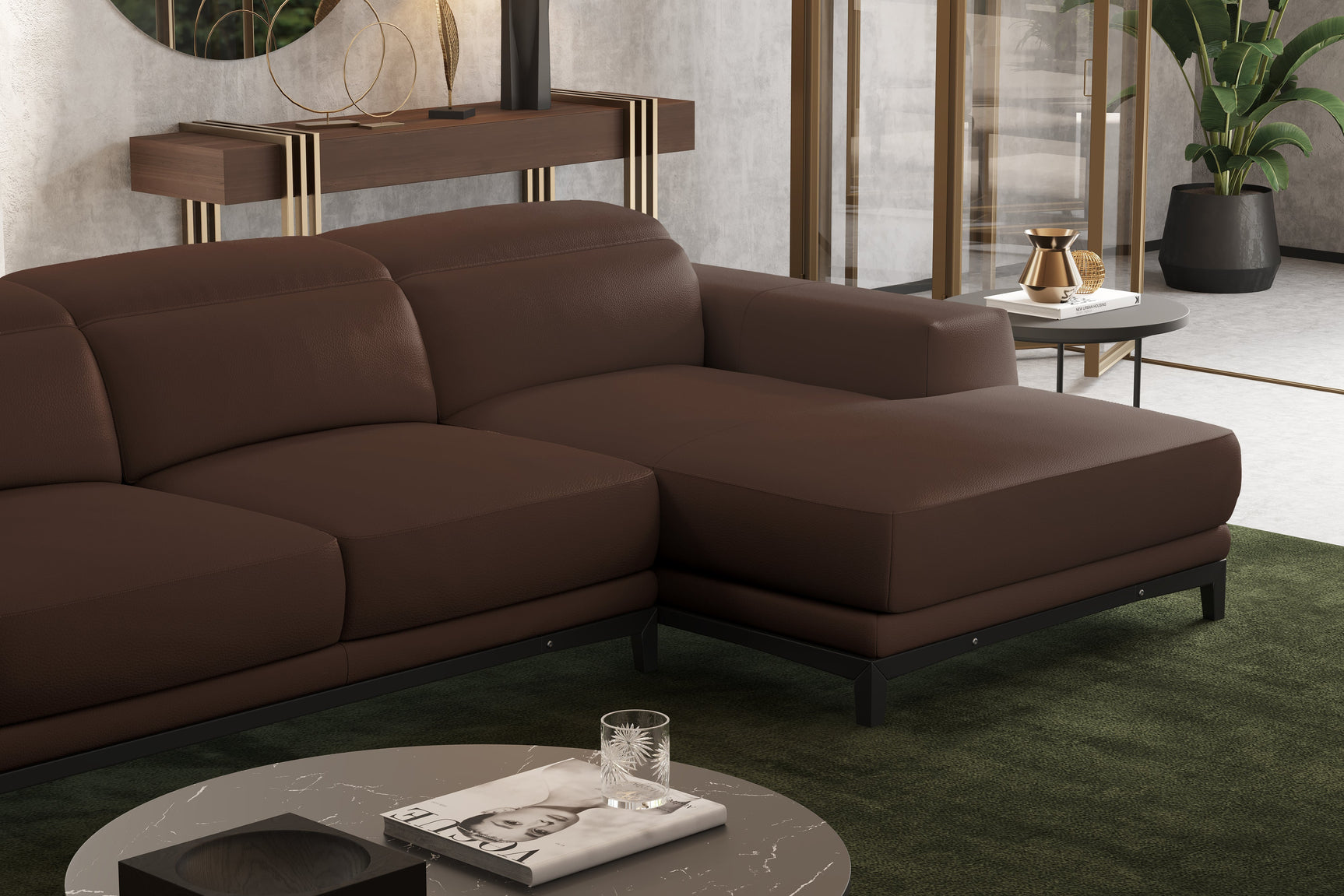 Valletta Leather Sectional Sofa