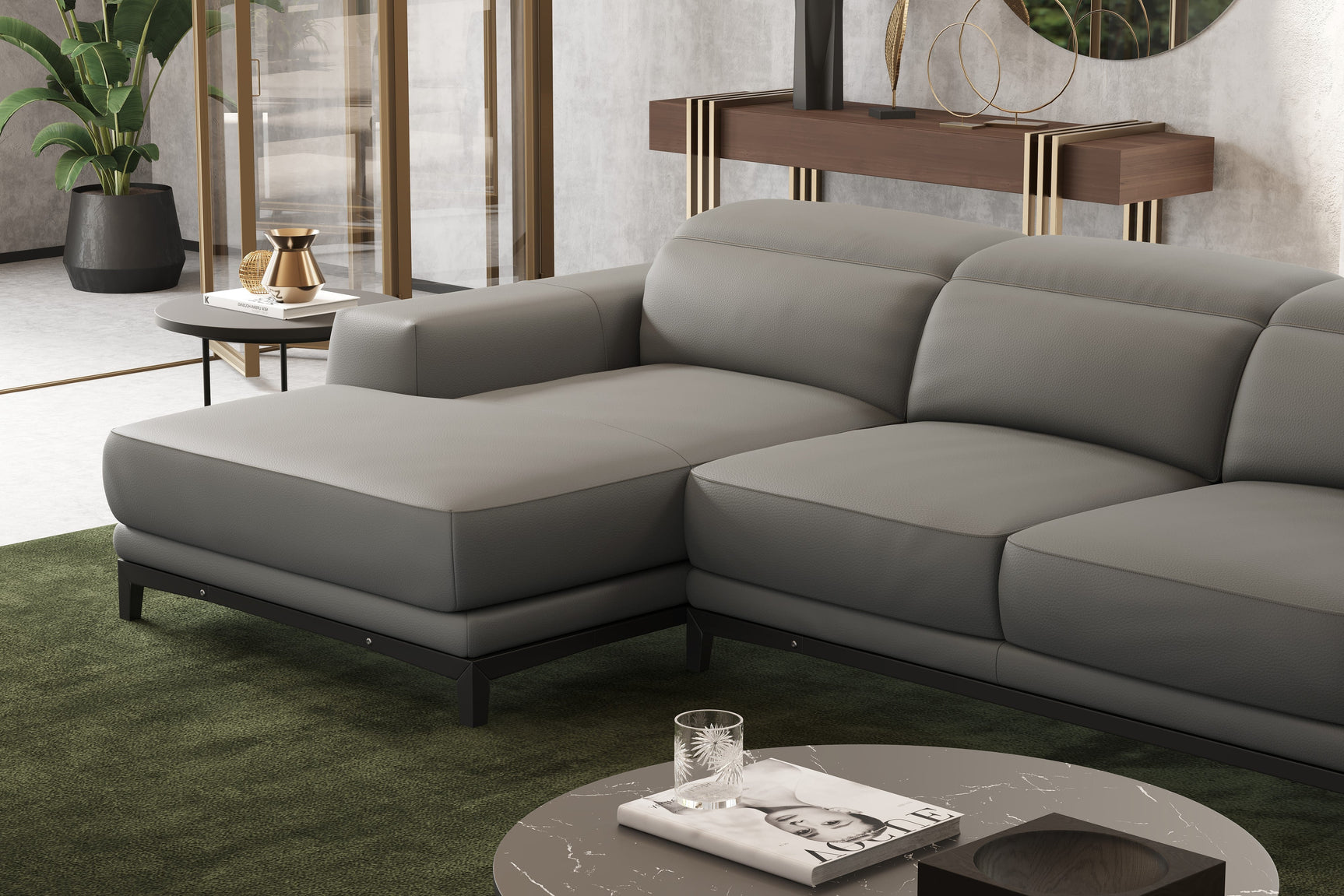 Valletta Leather Sectional Sofa