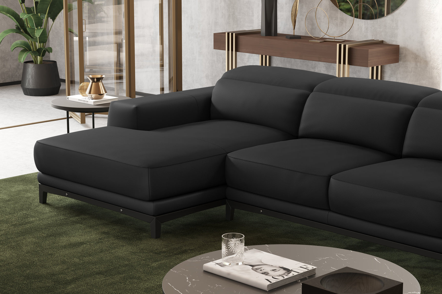 Valletta Leather Sectional Sofa
