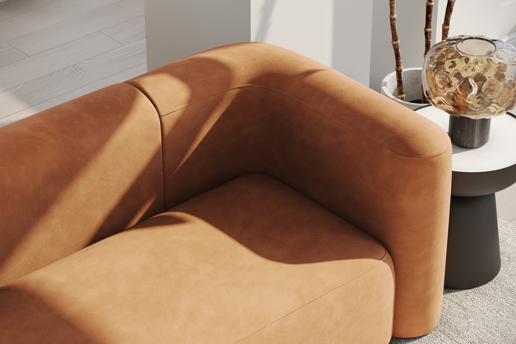 Jordyn Velvet Fabric Sectional Sofa