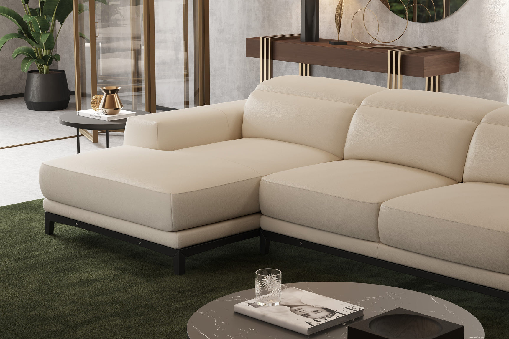Valletta Leather Sectional Sofa