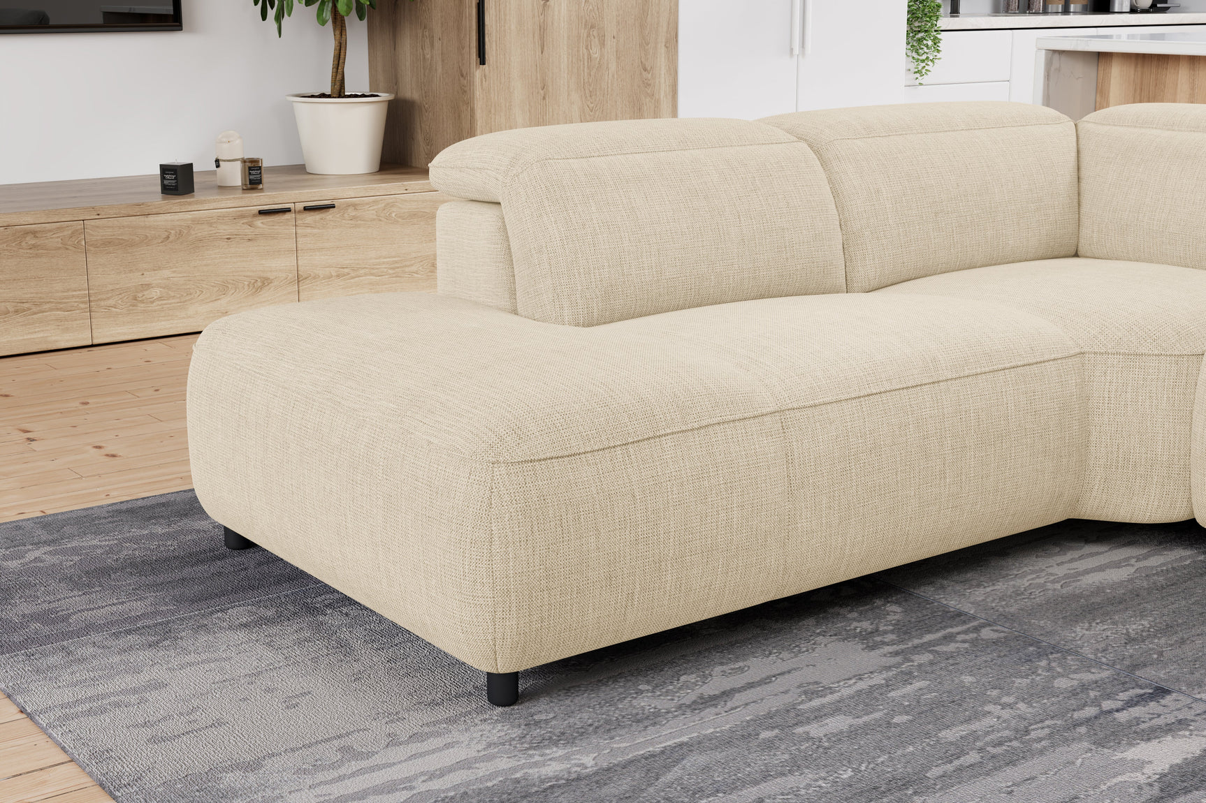 Octavia Fabric Reclining Corner Sectional Cloud Sofa