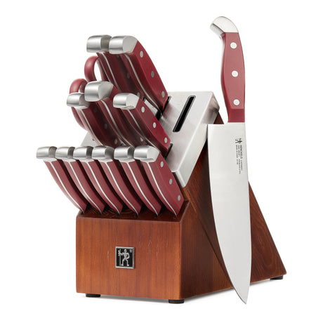 HENCKELS Statement 14 Piece Knife Block Set, Red-0