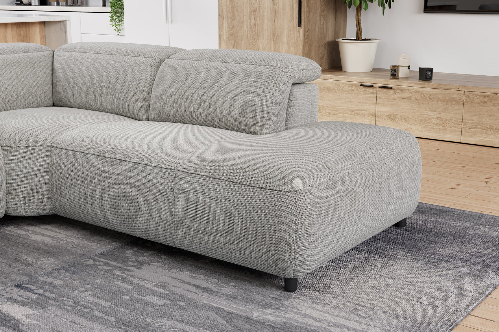 Octavia Fabric Reclining Corner Sectional Cloud Sofa