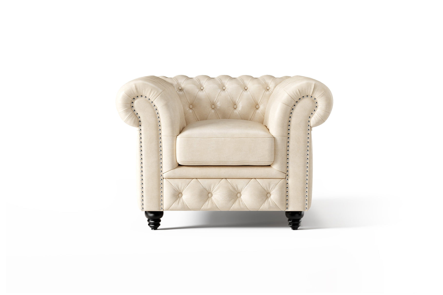 Parma Leather Chesterfield Accent Chair