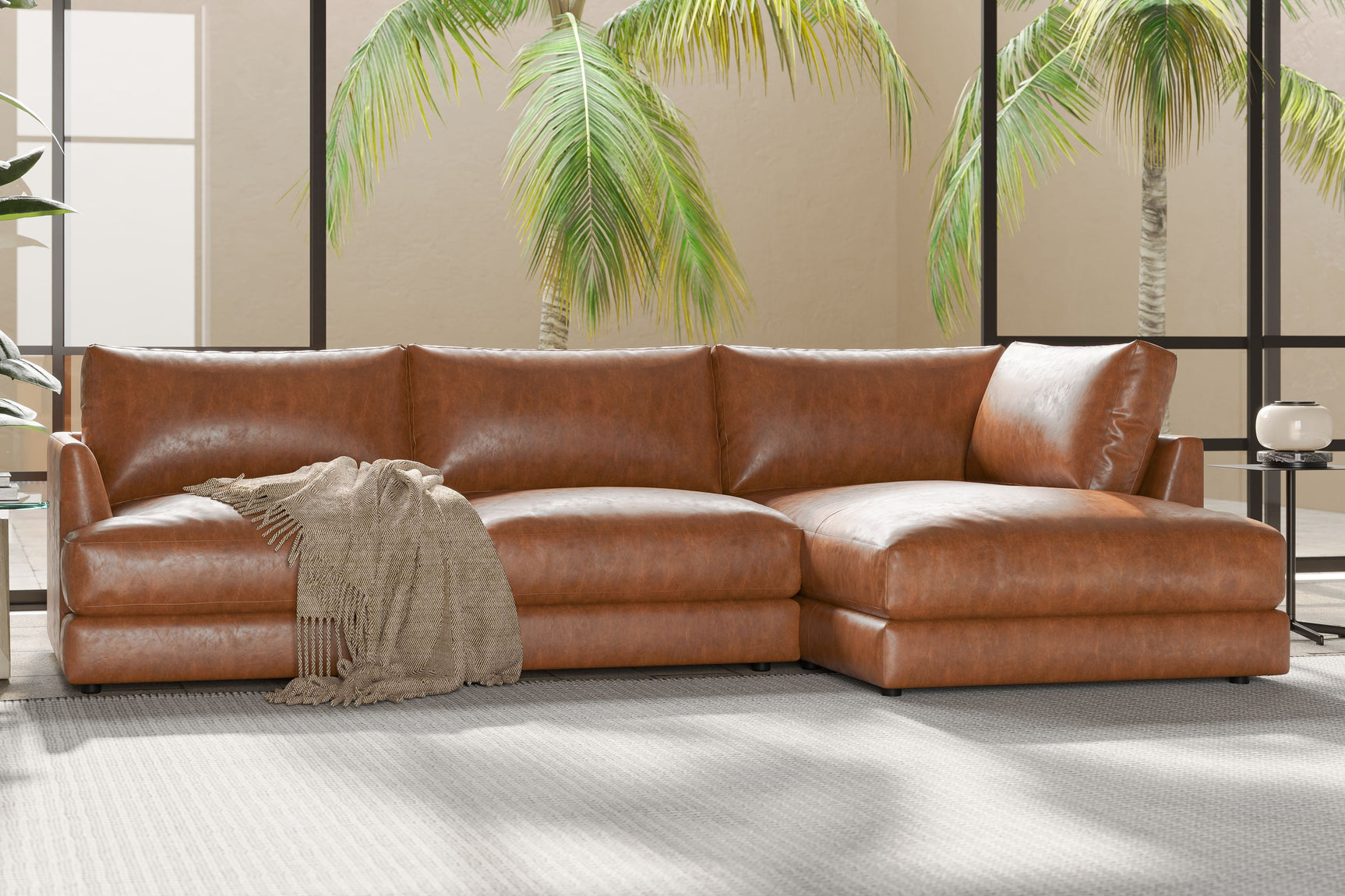 Serena Leather Sectional Sofa