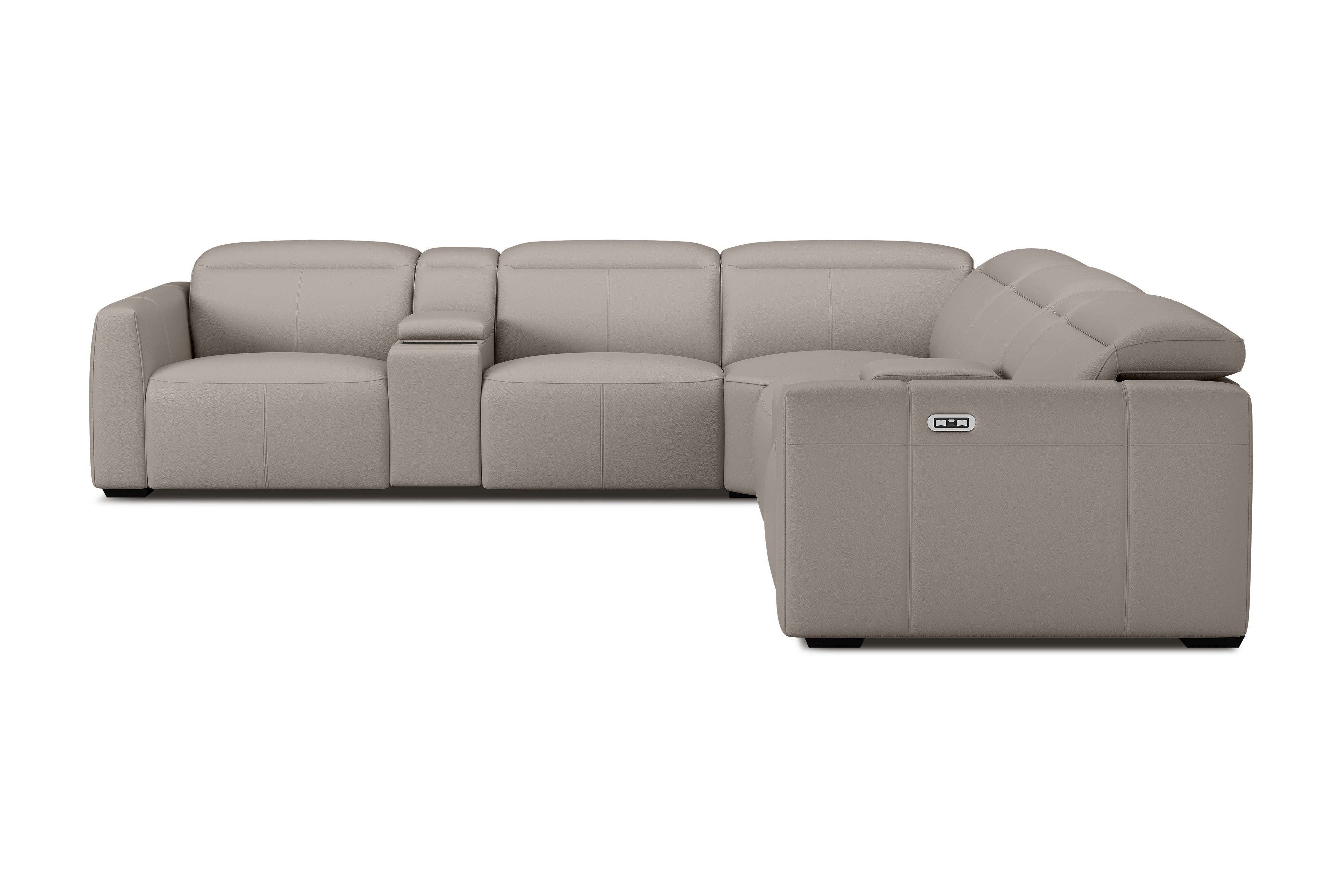 Carmen Leather Dual Recliner Corner Sectional with Console