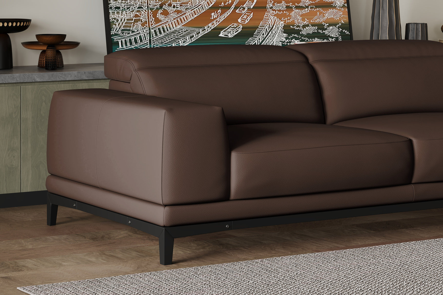 Valletta Leather Sectional Sofa