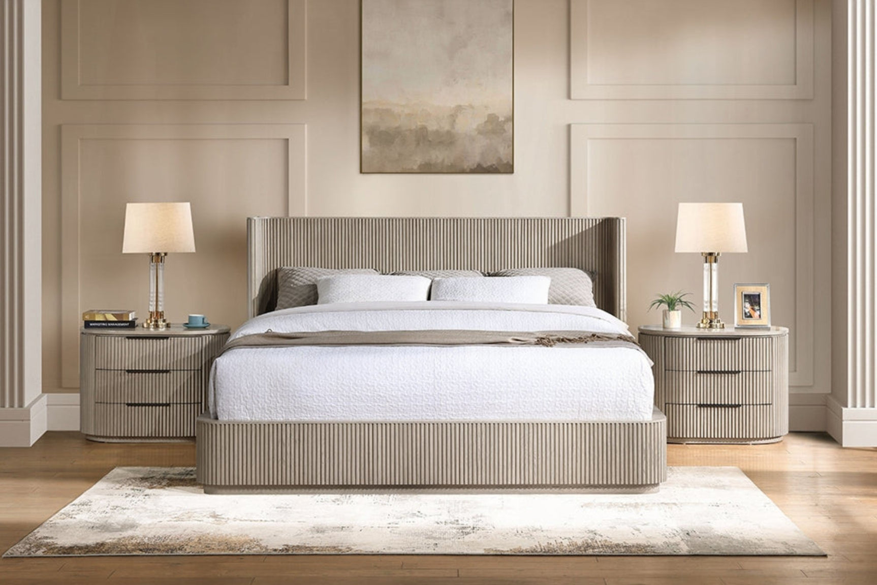 Chianti Luxury Chanel Detail Bed - Light Oak