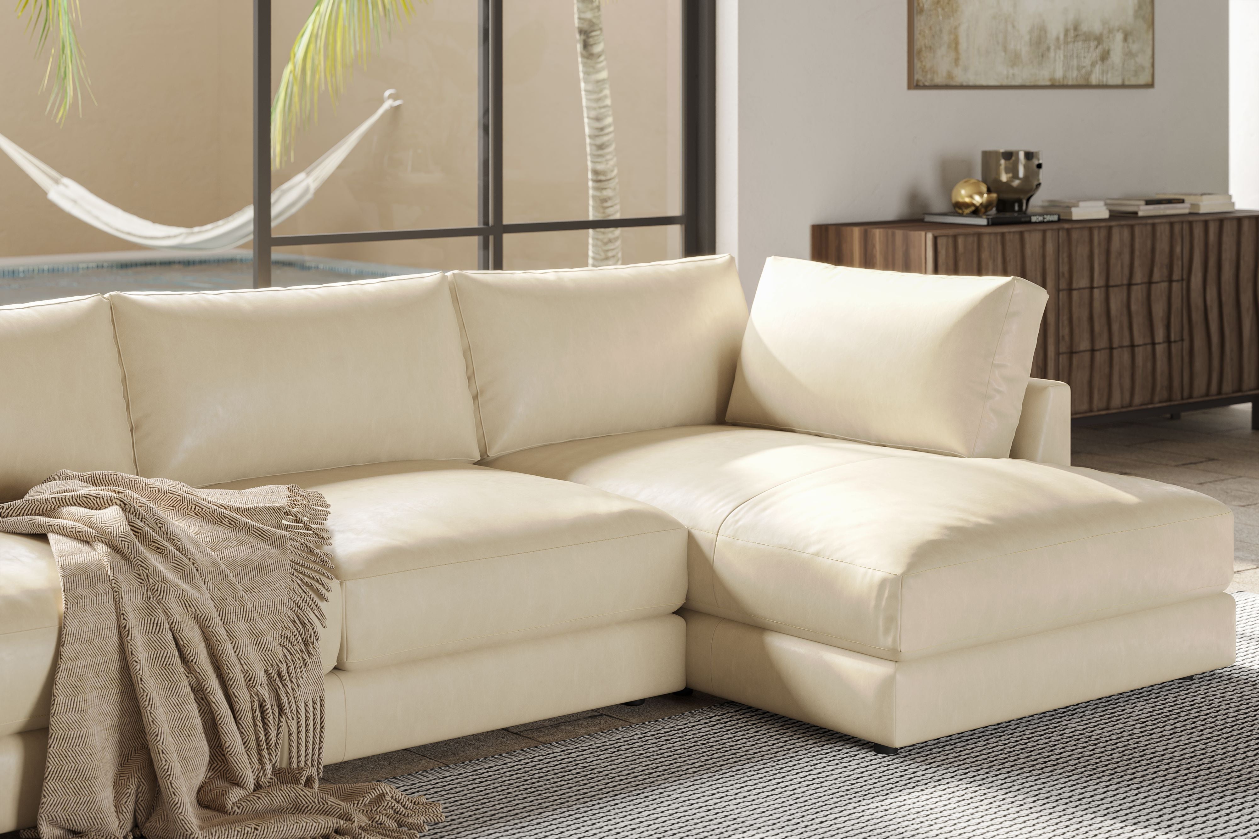 Serena Leather Sectional Sofa