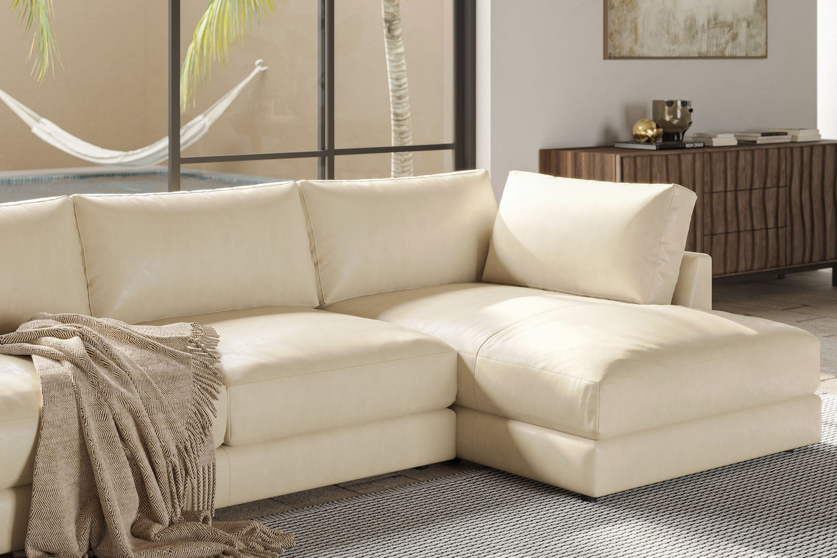 Serena Leather Sectional Sofa