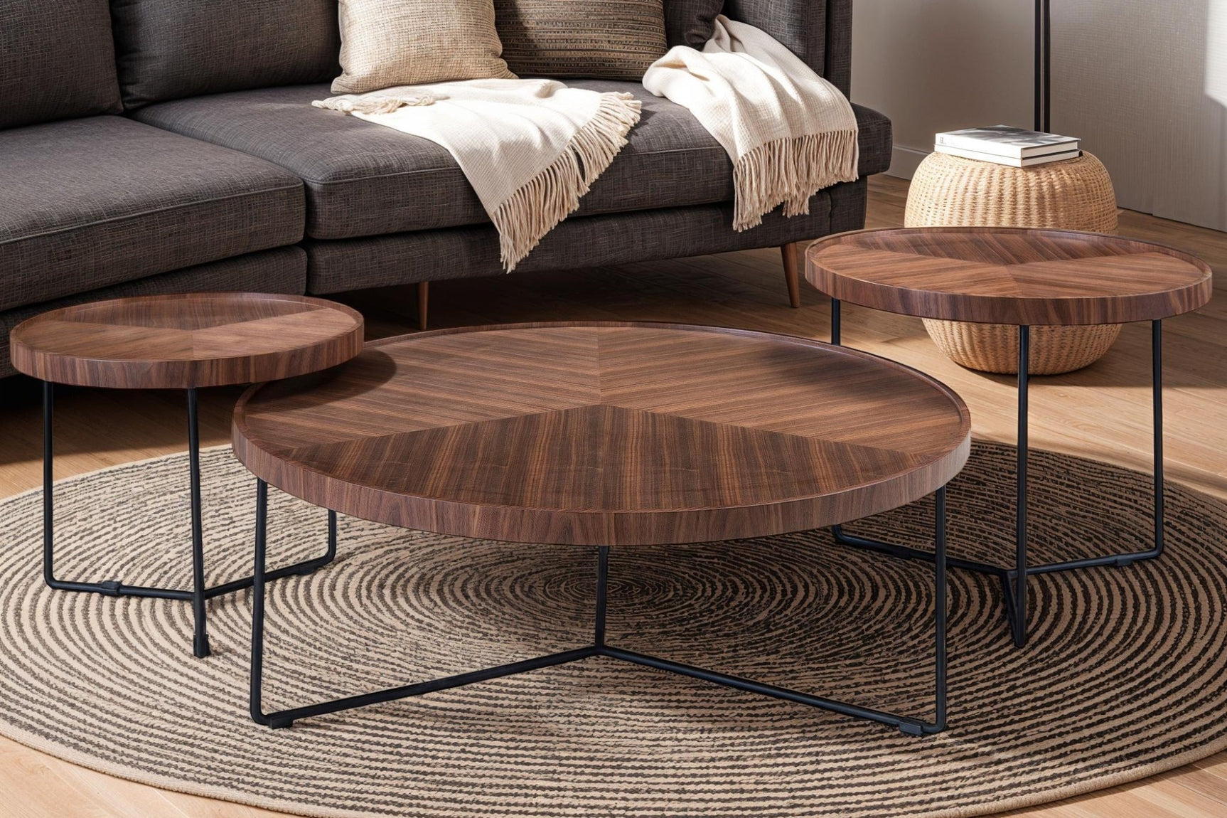 Sabine Walnut Wood Coffee Table