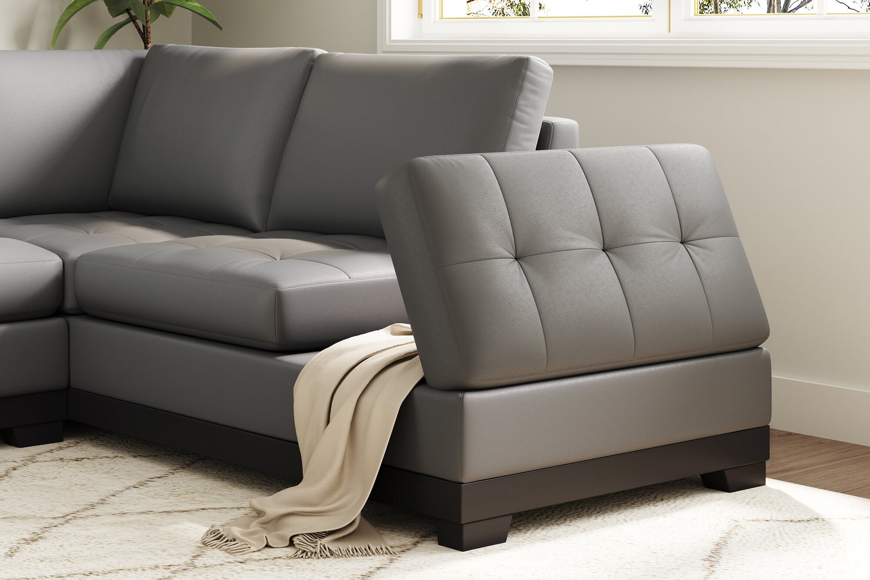 Aine Leather Corner Sectional Sofa