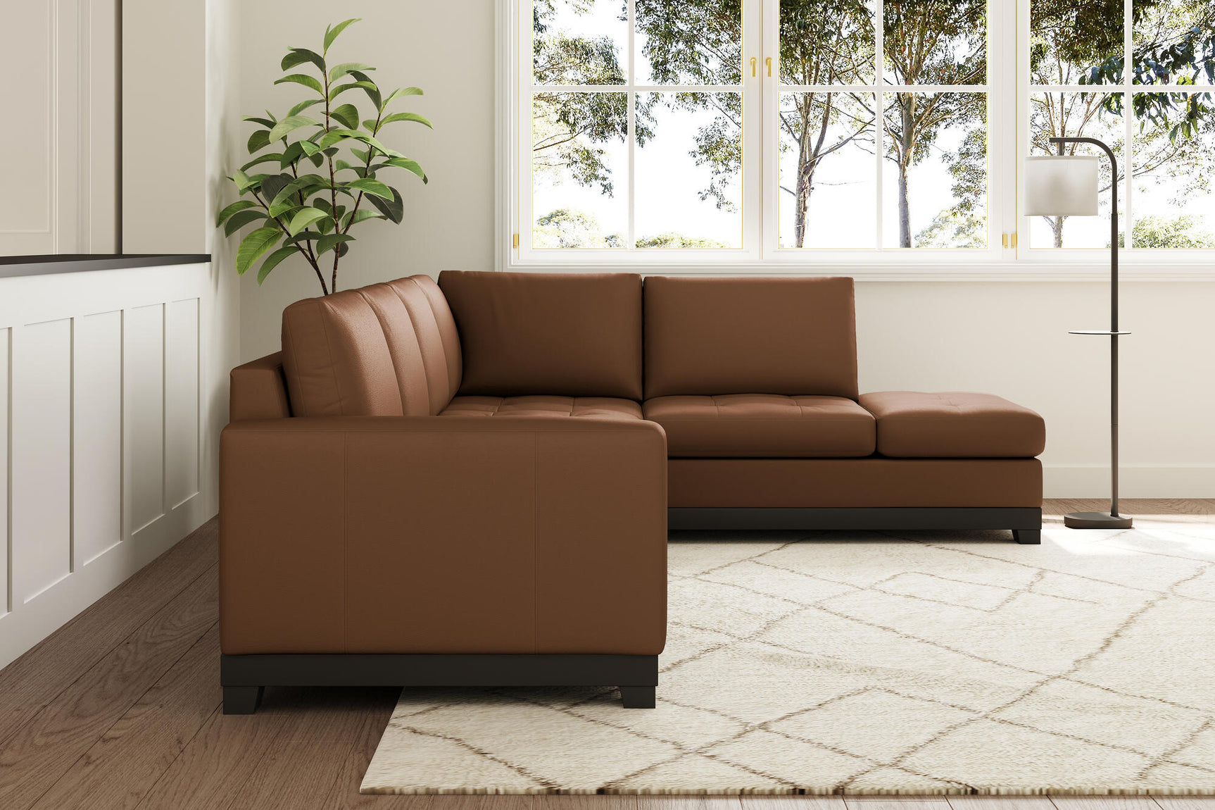 Aine Leather Corner Sectional Sofa