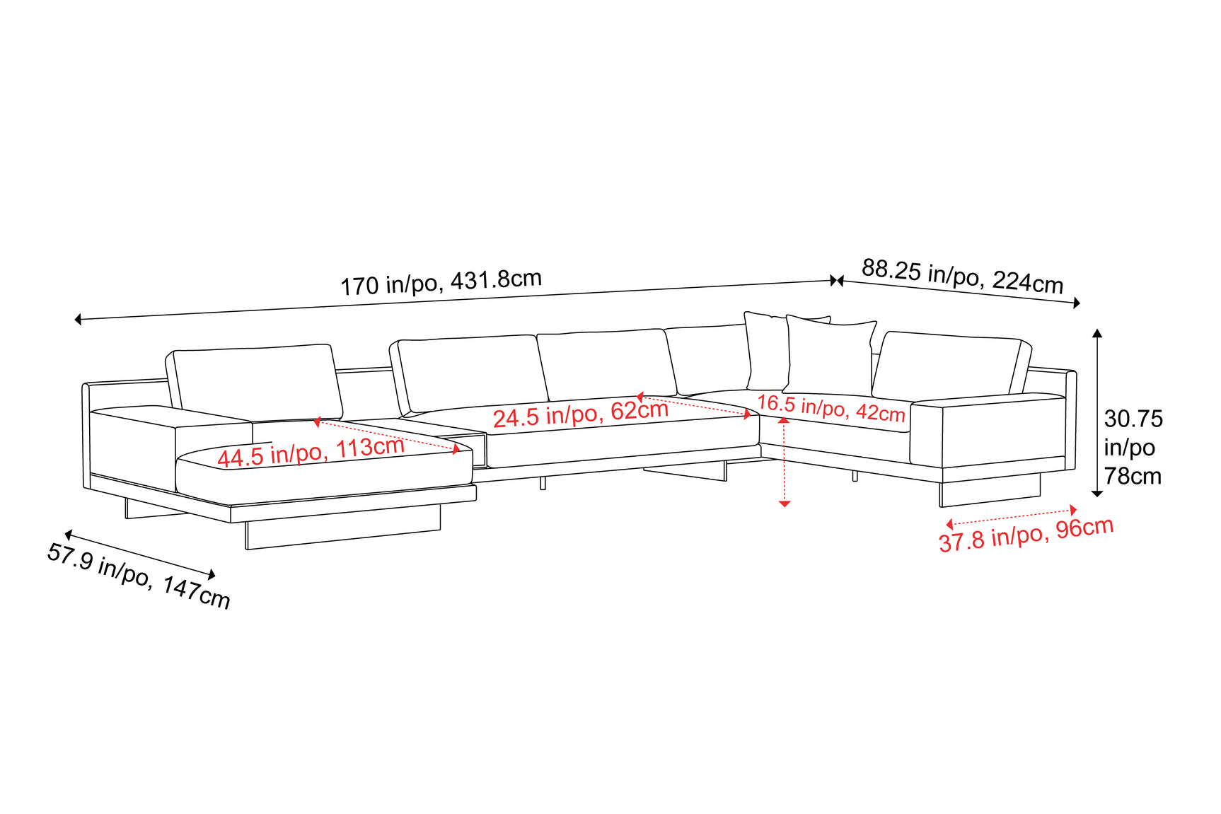 Alessandro Leather Modular Sectional Sofa