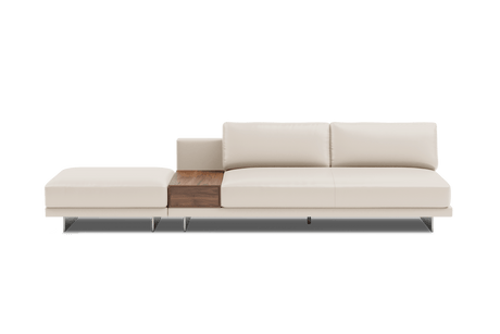 Alessandro Leather Armless Loveseat & Ottoman