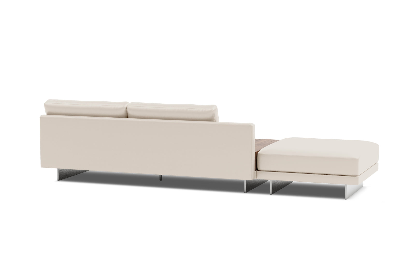 Alessandro Leather Armless Loveseat & Ottoman