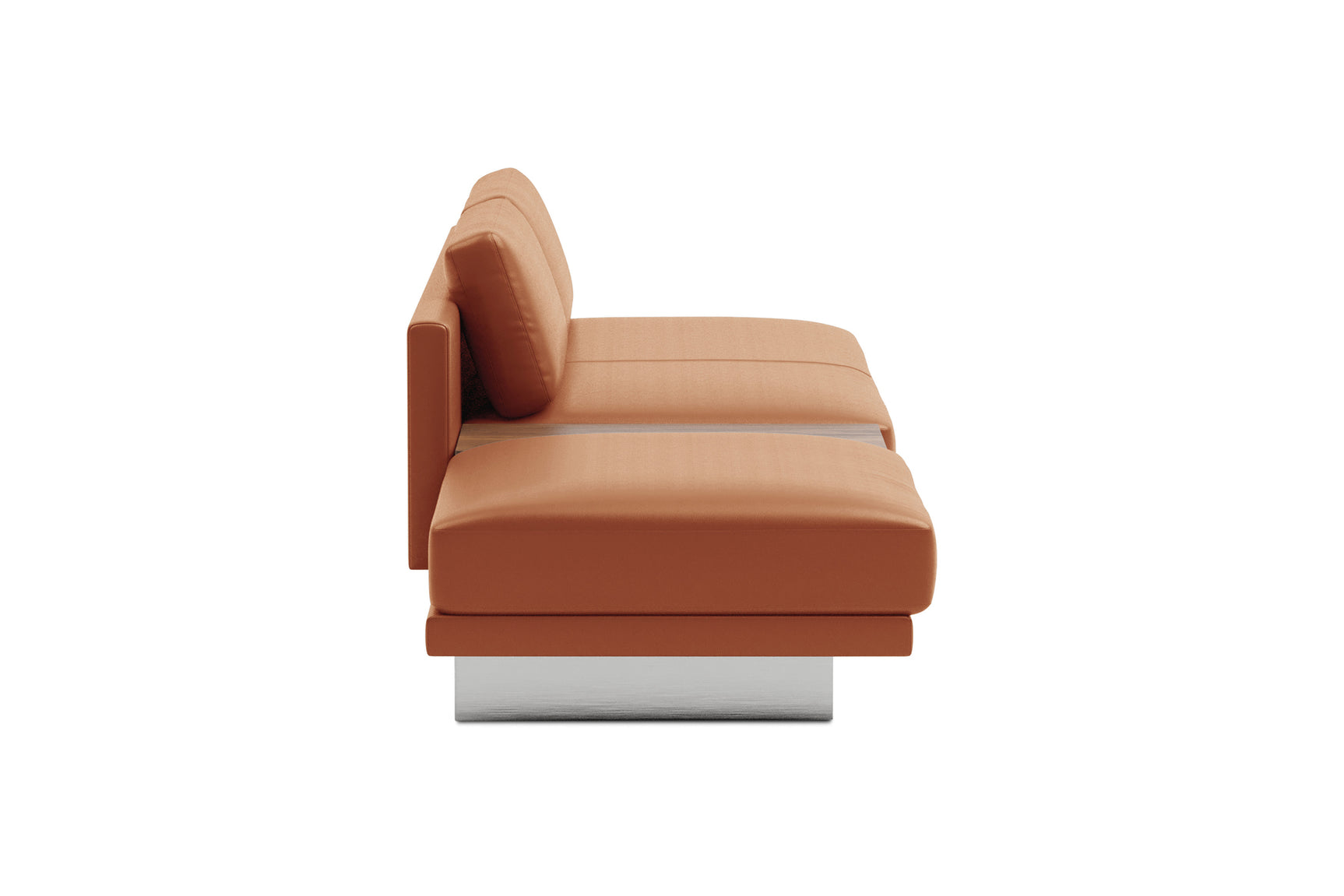 Alessandro Leather Armless Loveseat & Ottoman