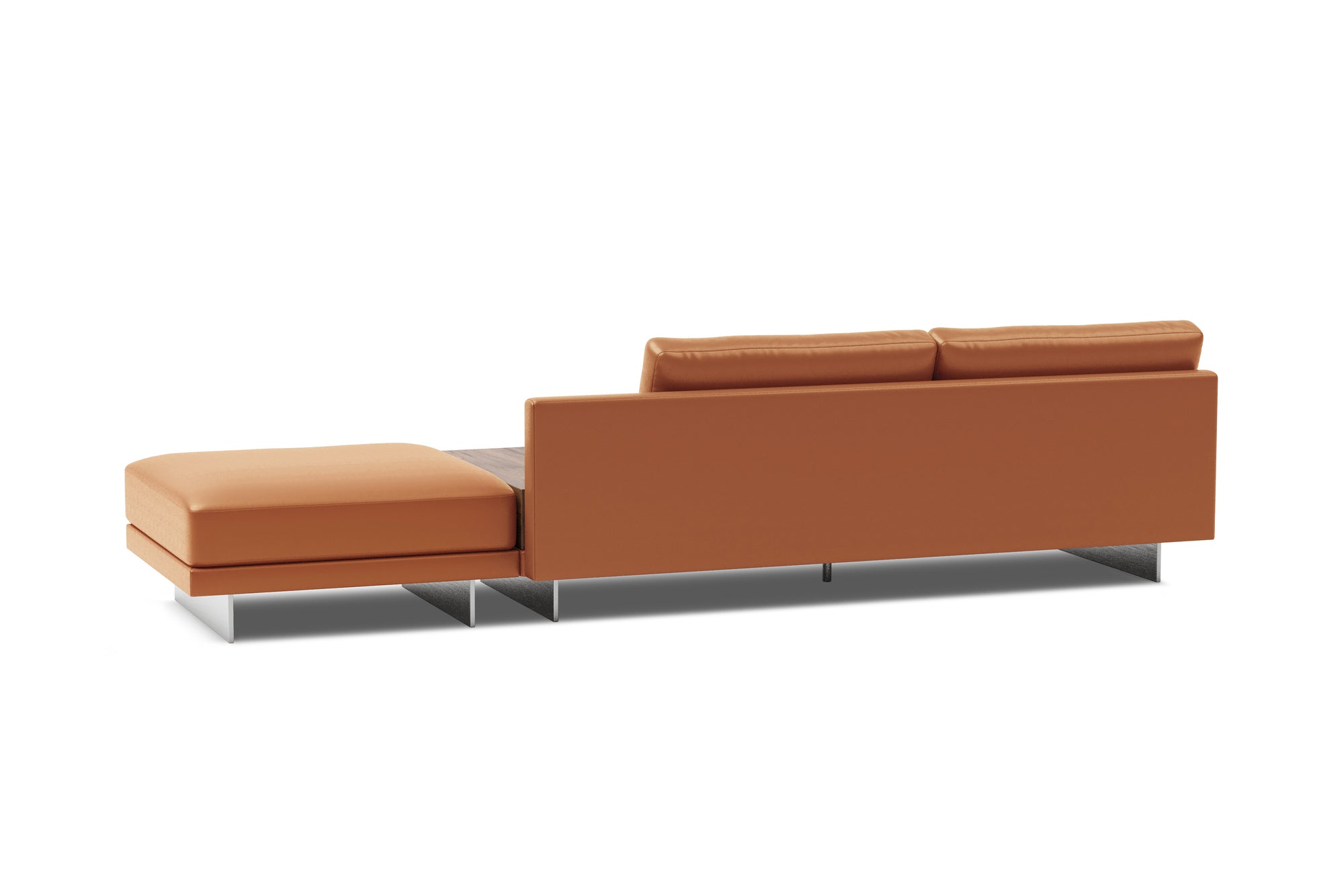 Alessandro Leather Armless Loveseat & Ottoman