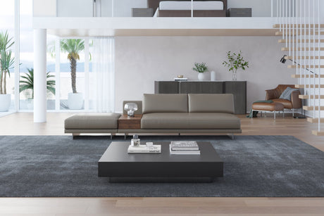 Alessandro Leather Armless Loveseat & Ottoman