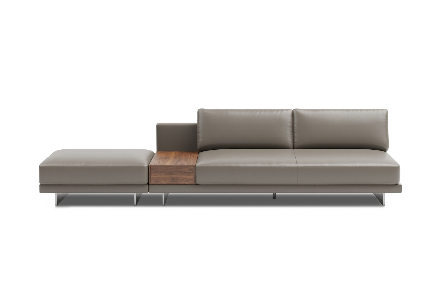 Alessandro Leather Armless Loveseat & Ottoman
