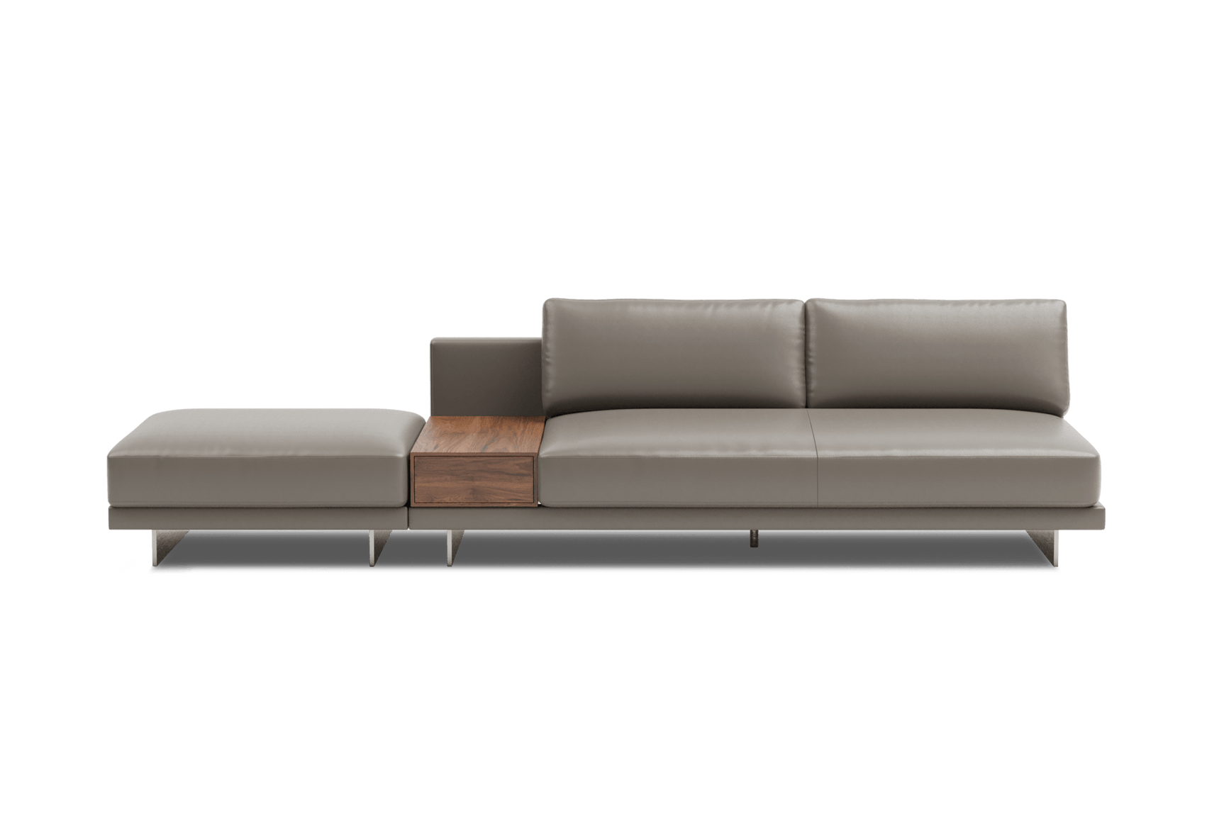 Alessandro Leather Armless Loveseat & Ottoman