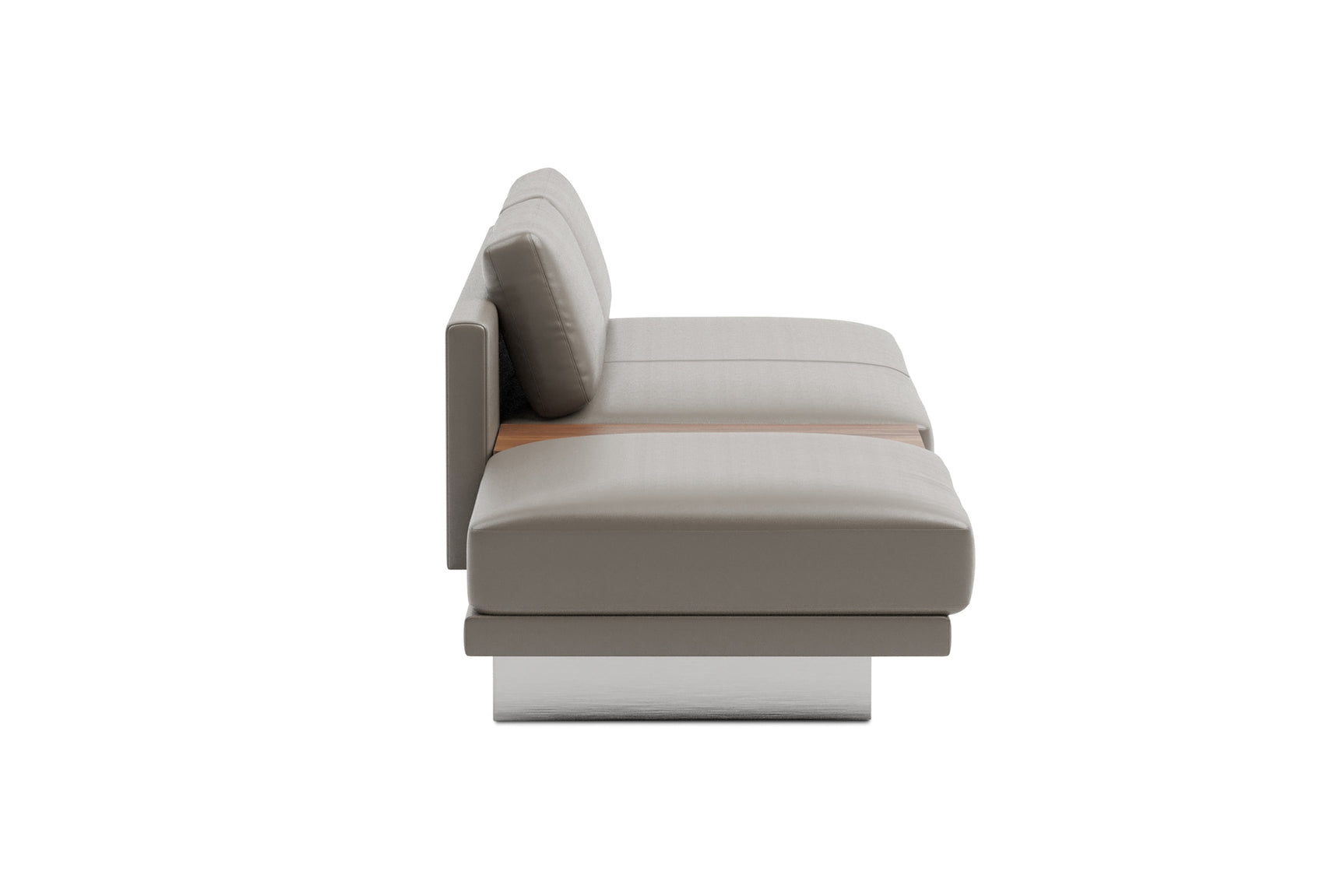 Alessandro Leather Armless Loveseat & Ottoman