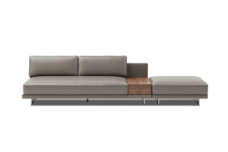 Alessandro Leather Armless Loveseat & Ottoman