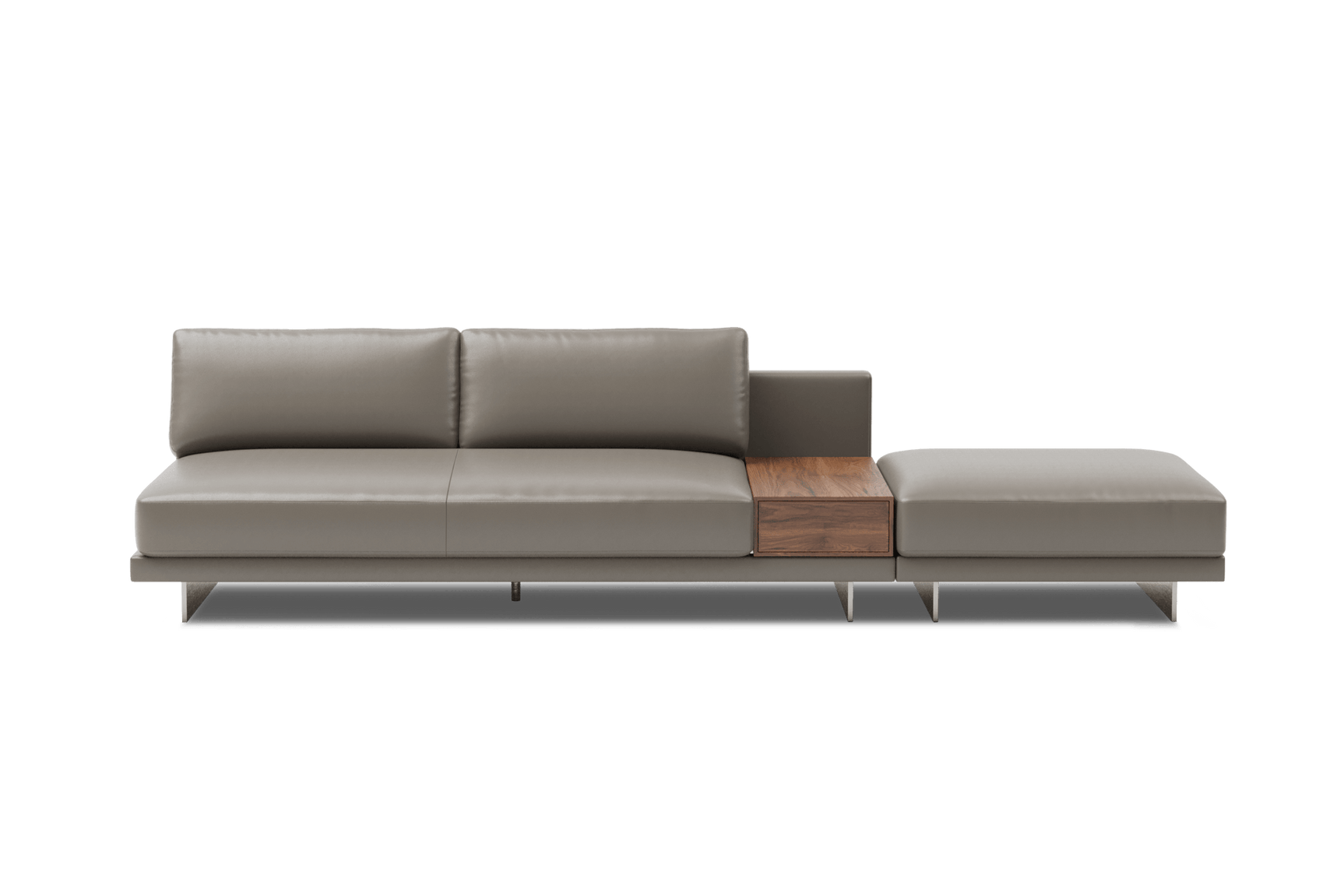 Alessandro Leather Armless Loveseat & Ottoman