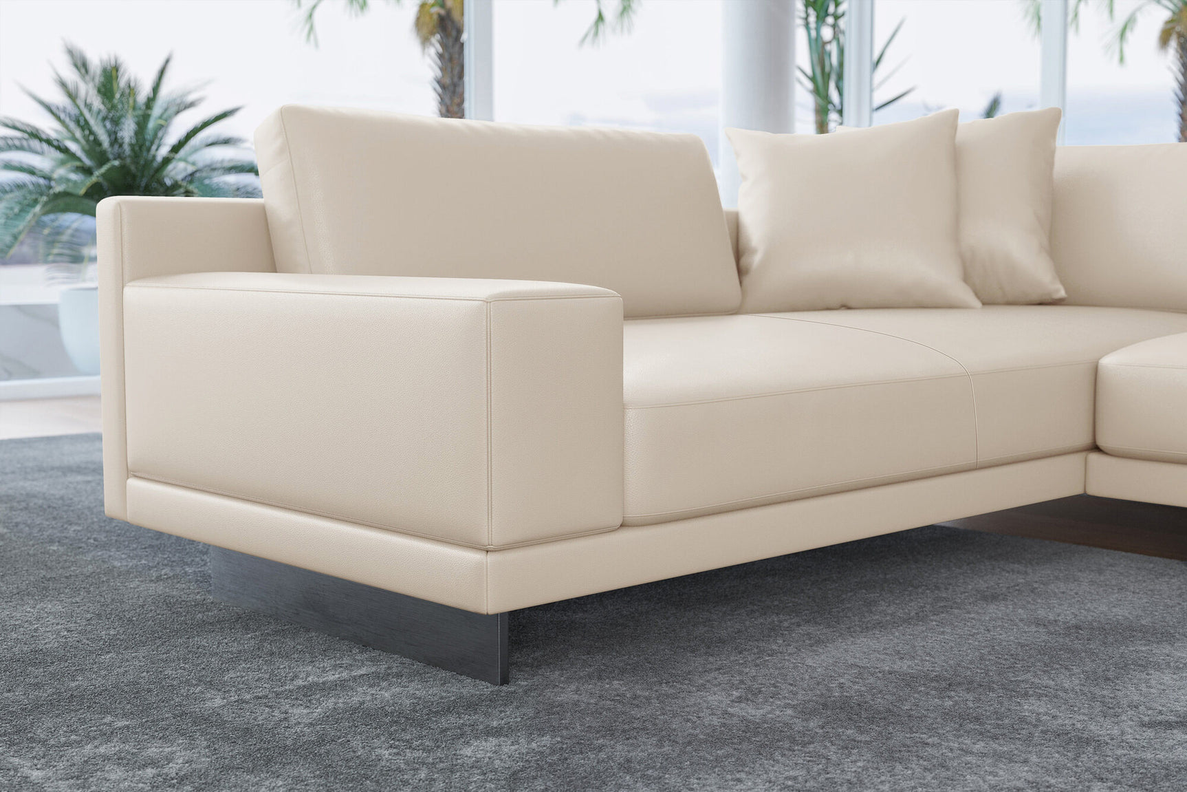 Alessandro Leather Loveseat Sofa