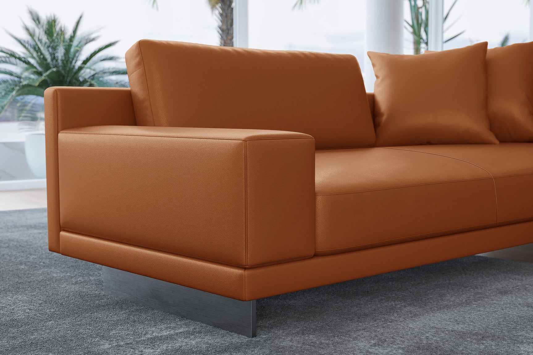 Alessandro Leather Loveseat Sofa