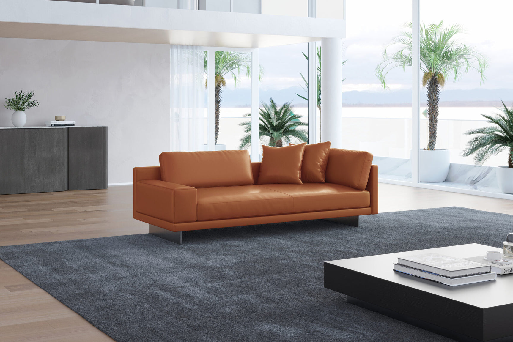 Alessandro Leather Loveseat Sofa