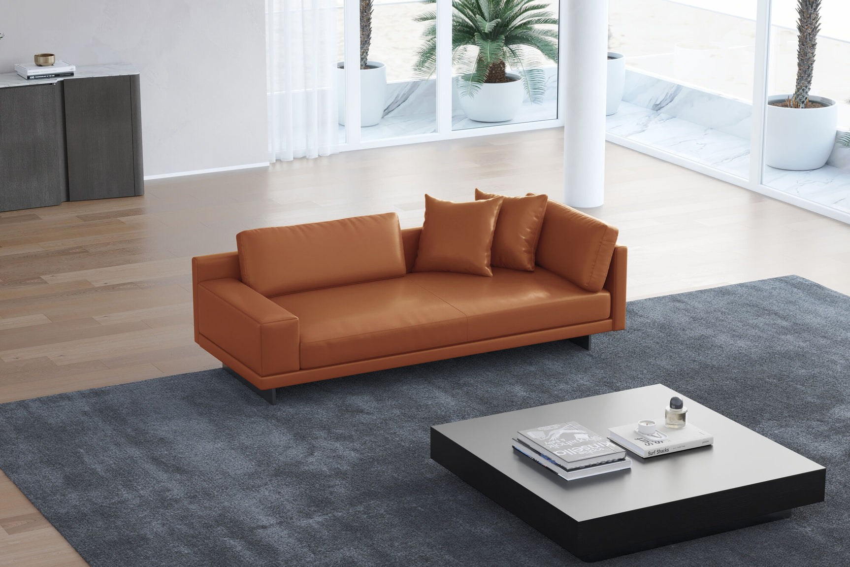 Alessandro Leather Loveseat Sofa