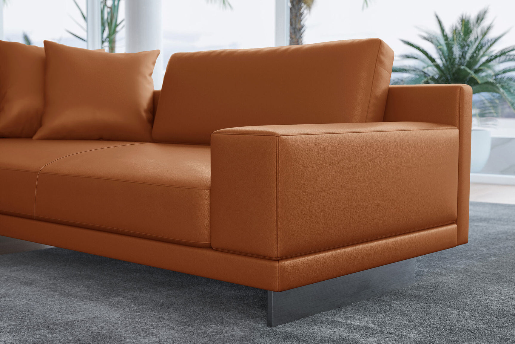 Alessandro Leather Loveseat Sofa
