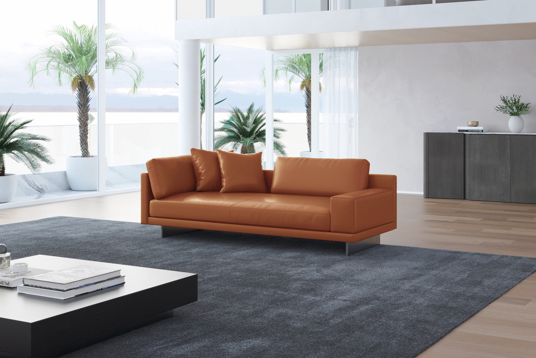 Alessandro Leather Loveseat Sofa