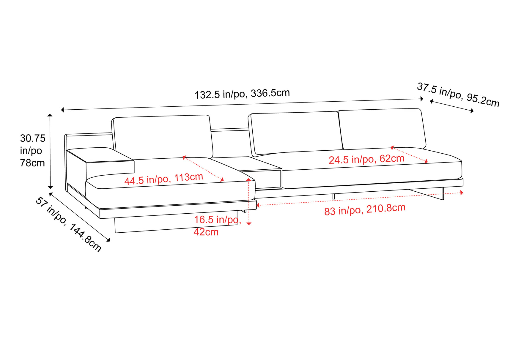Alessandro Leather Modular Sectional Sofa