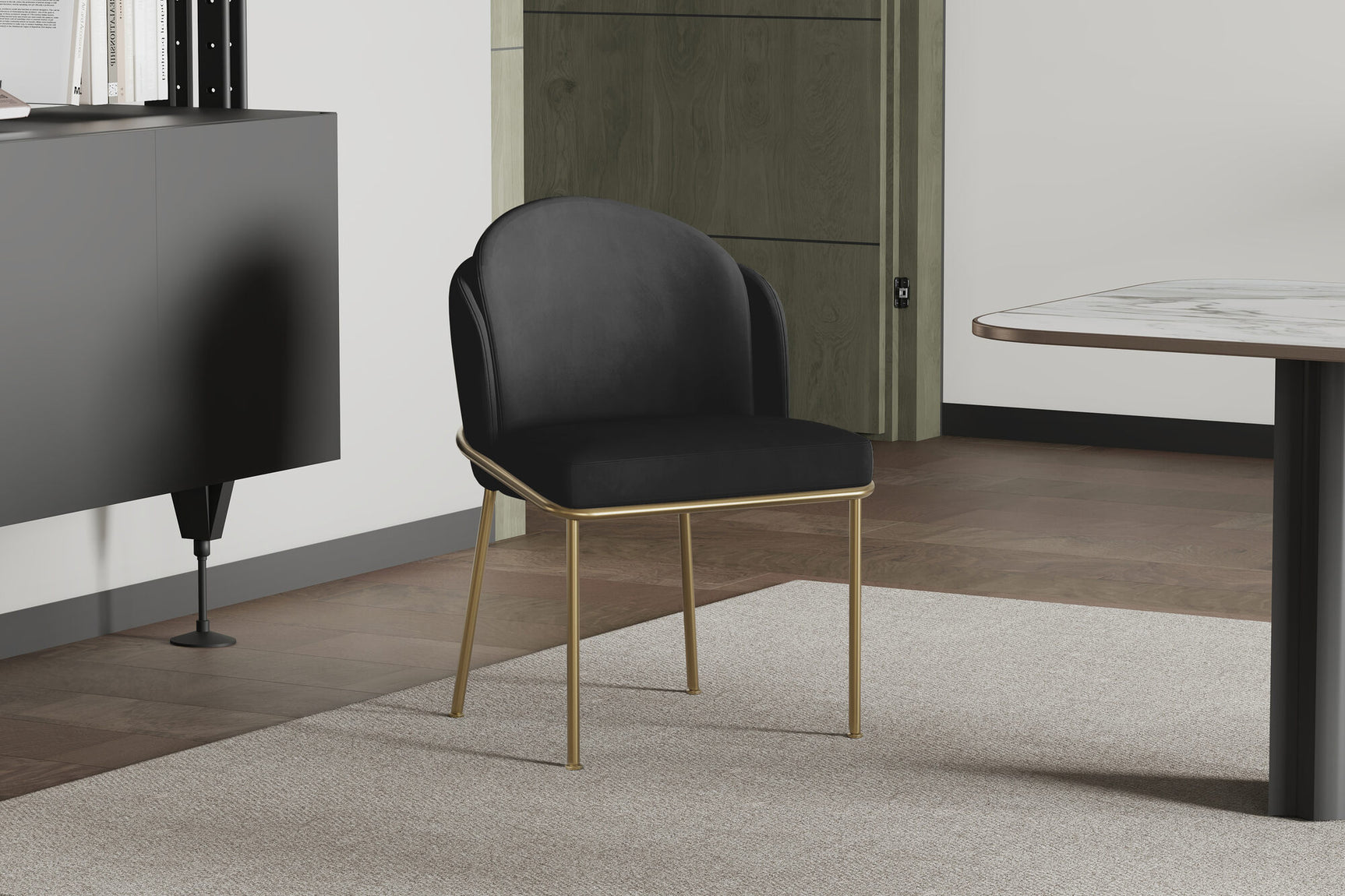 Alexander Velvet Fabric Dining Chair (Set of 2)