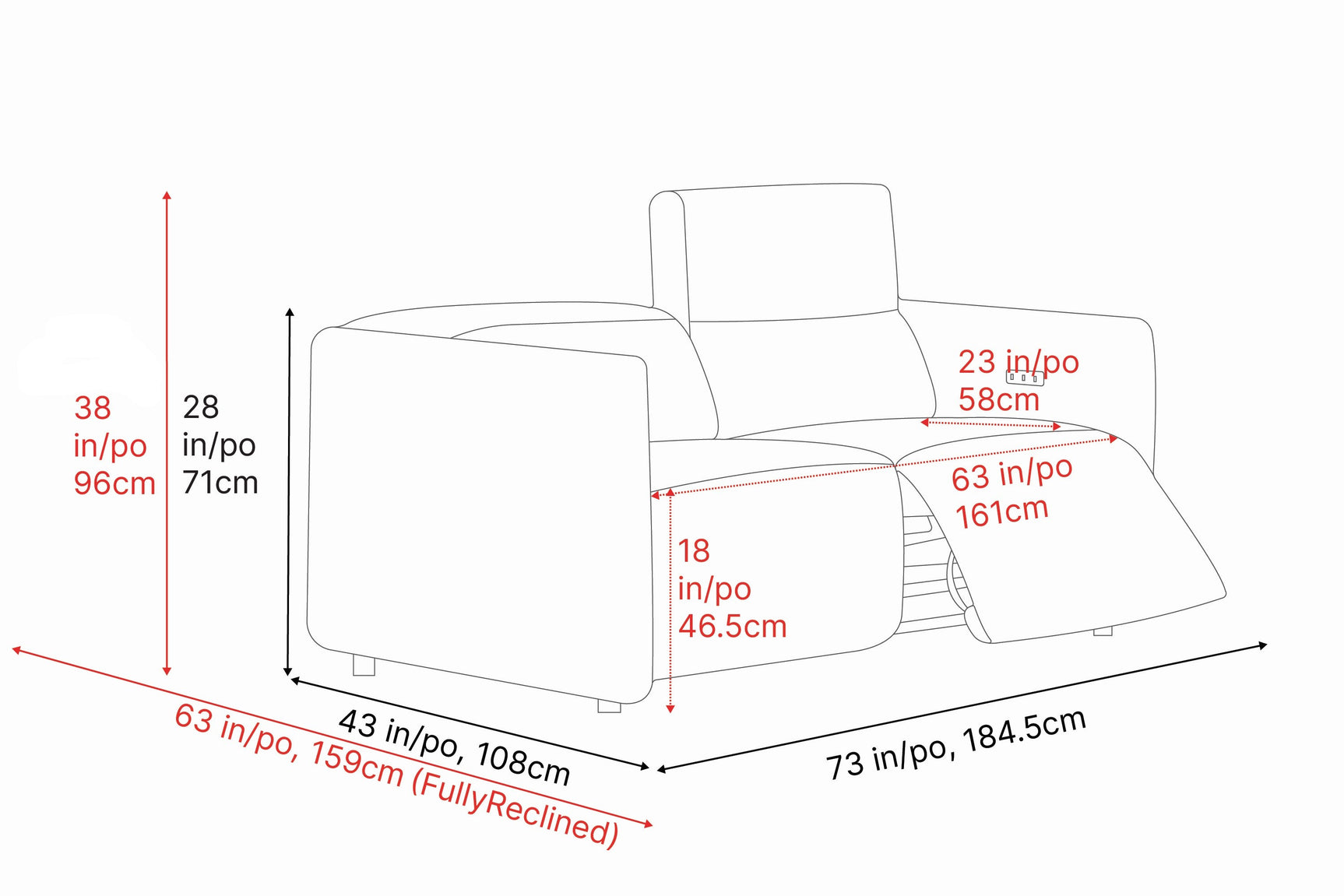 Alexandra Boucle Recliner Sofa
