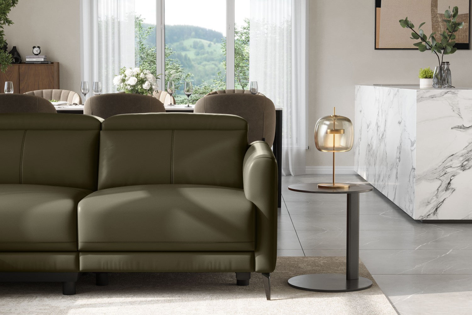 Andria Leather Reclining Sectional Sofa