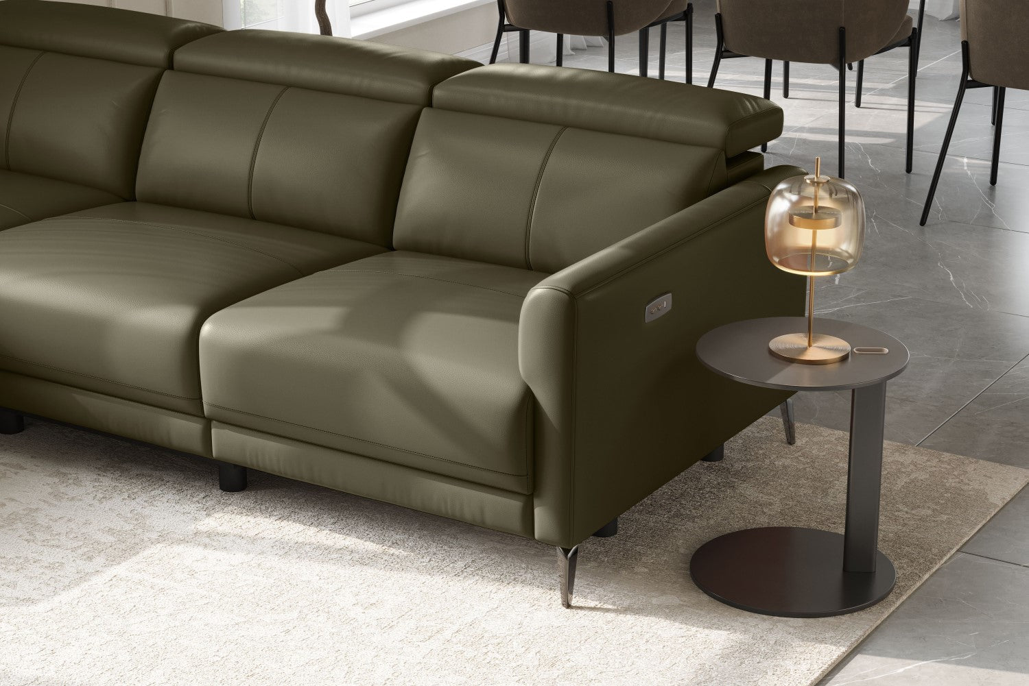 Andria Leather Reclining Sectional Sofa