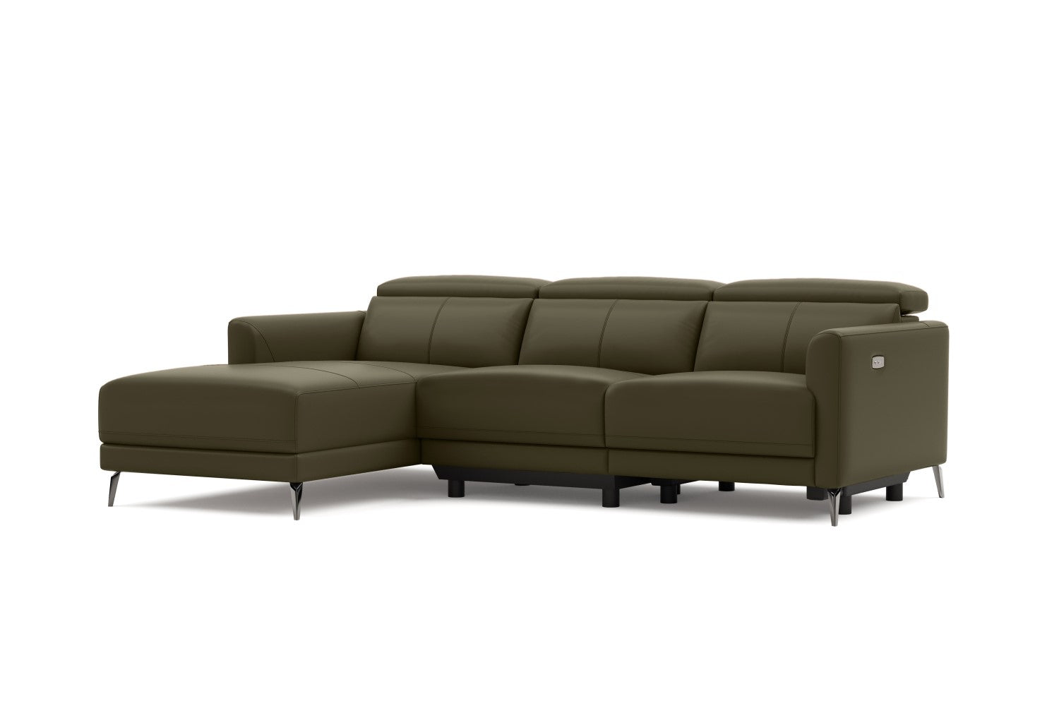 Andria Leather Reclining Sectional Sofa