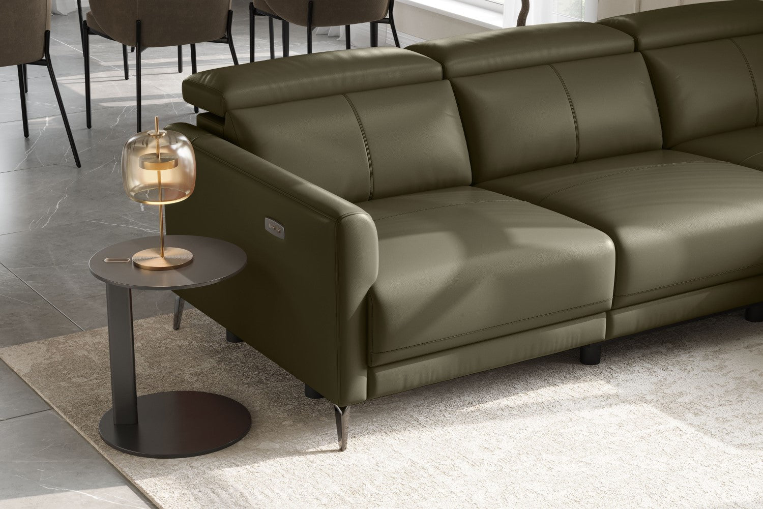 Andria Leather Reclining Sectional Sofa
