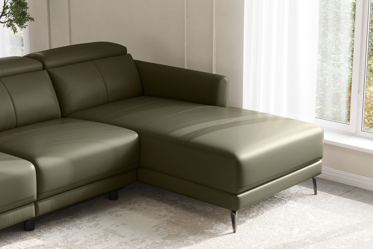 Andria Leather Reclining Sectional Sofa