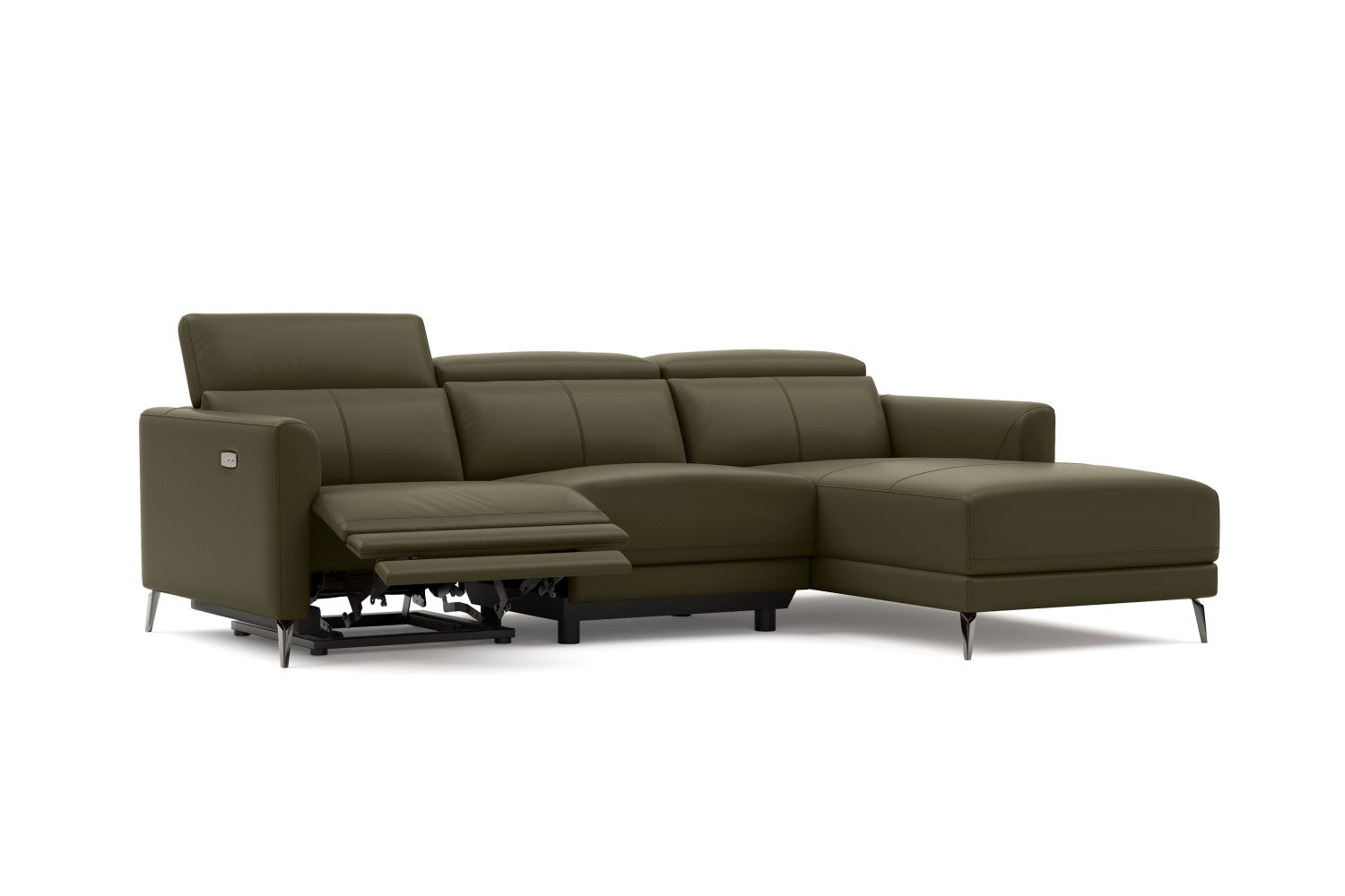 Andria Leather Reclining Sectional Sofa